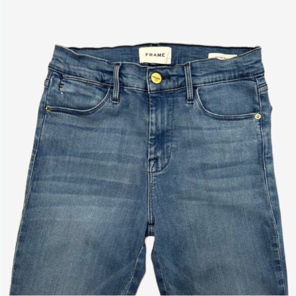 FRAME Le High Skinny Jeans Blue Lagoon Wash Size 26 Designer Denim - Picture 3 of 11